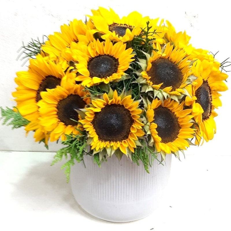 ArregCeramica importada de girasoles