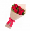 Ramo en yute de 6 rosas